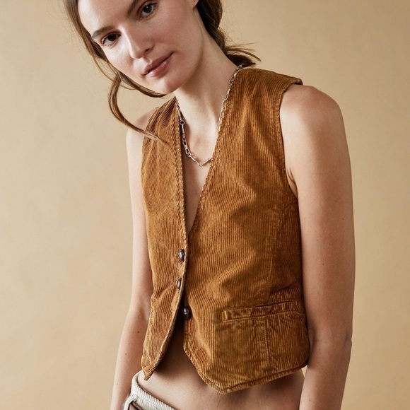 Free People Jackets & Blazers - FREE PEOPLE Charley Cord Vest corduroy NWT XL